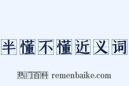 半懂不懂近义词是什么意思的图片